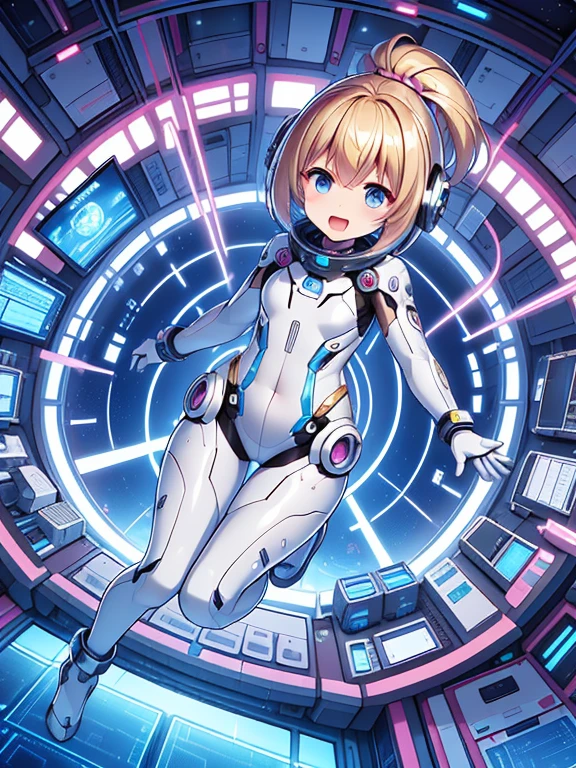 beautiful feet, trickle, white background, The art work is, Includes lots of vibrant colors and blurry surreal details, Scattered beneath the surface, Highly detailed focus, realistic, Humanity, (best quality), slave collar, and the tongue sticks out, scream, sweat legs, royal sister, Ripe body, 4K, White, plump and delicate body, plump ass,cute女の子のダイナミックなポーズ, She wears a form-fitting, Immediately grab attention, Shimmers in different neon colors when exposed to light, It is a small LED light that flashes to an invisible beat, そして遊び心のあるlaughterが彼女の唇を飾ります, With background: Hype Color – Neon Pink, and deep yellow, Create an energetic vortex, White lightning streaks zigzagging across the background, 最high quality、best image quality、masterpiece、helmet:1.4,woman((18-year-old、cute、blonde、short hair、Black Robot Armor、Luminescent chest parts、Gold Arm、big bust、wide open chest、Slender、laughter、cyber eyes、Show the whole body、beam effect))、high quality、Depth of bounds written、((Inside the spaceship)), (Outside the window, space, Earth from space, spaceport)、With background((Cyberworld))、depth((Computer mass))