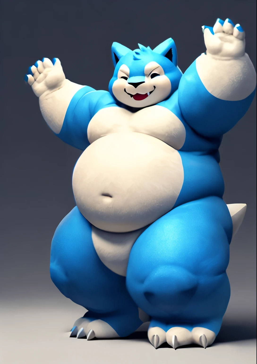 blue genitalia,solo,male people,chubbiness,small fat,Bare-chested,victory pose, solo, Detailed pubic hair, A high resolution,, tmasterpiece,Excessive obesity,Obesity in the extremities,Lift your feet,foot in the air,Correct body proportions,overweight,Snorlax