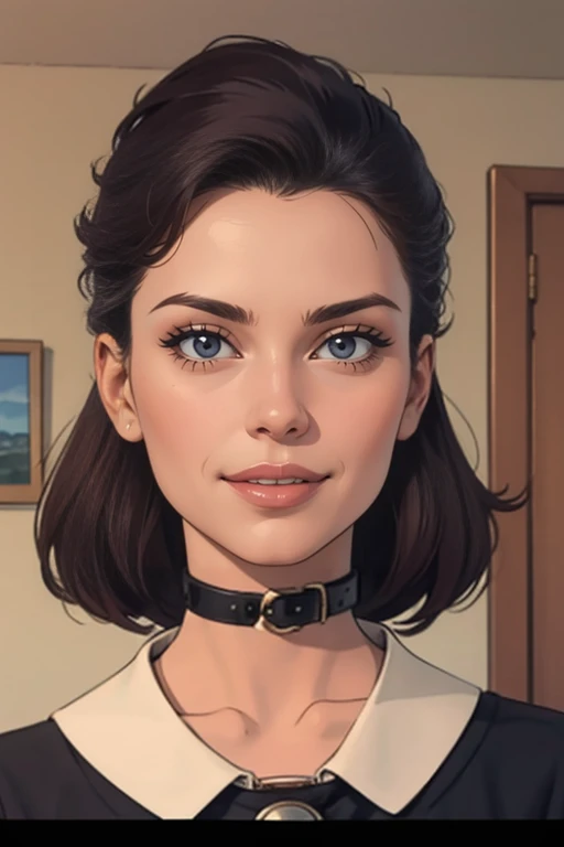 A girl with a collar  