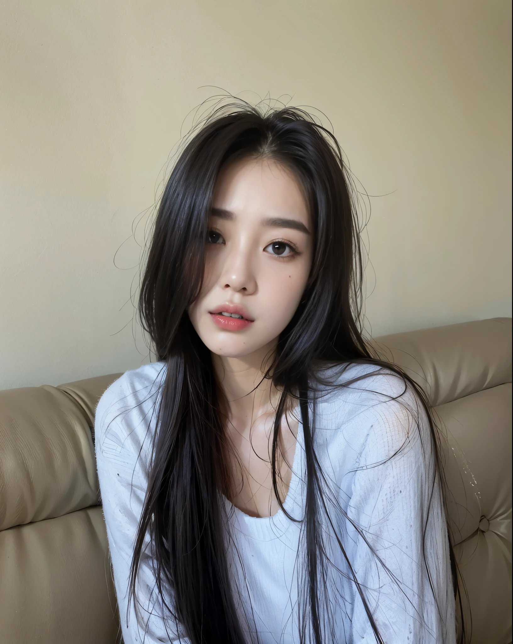 Mulher coreana dos cabelos longos