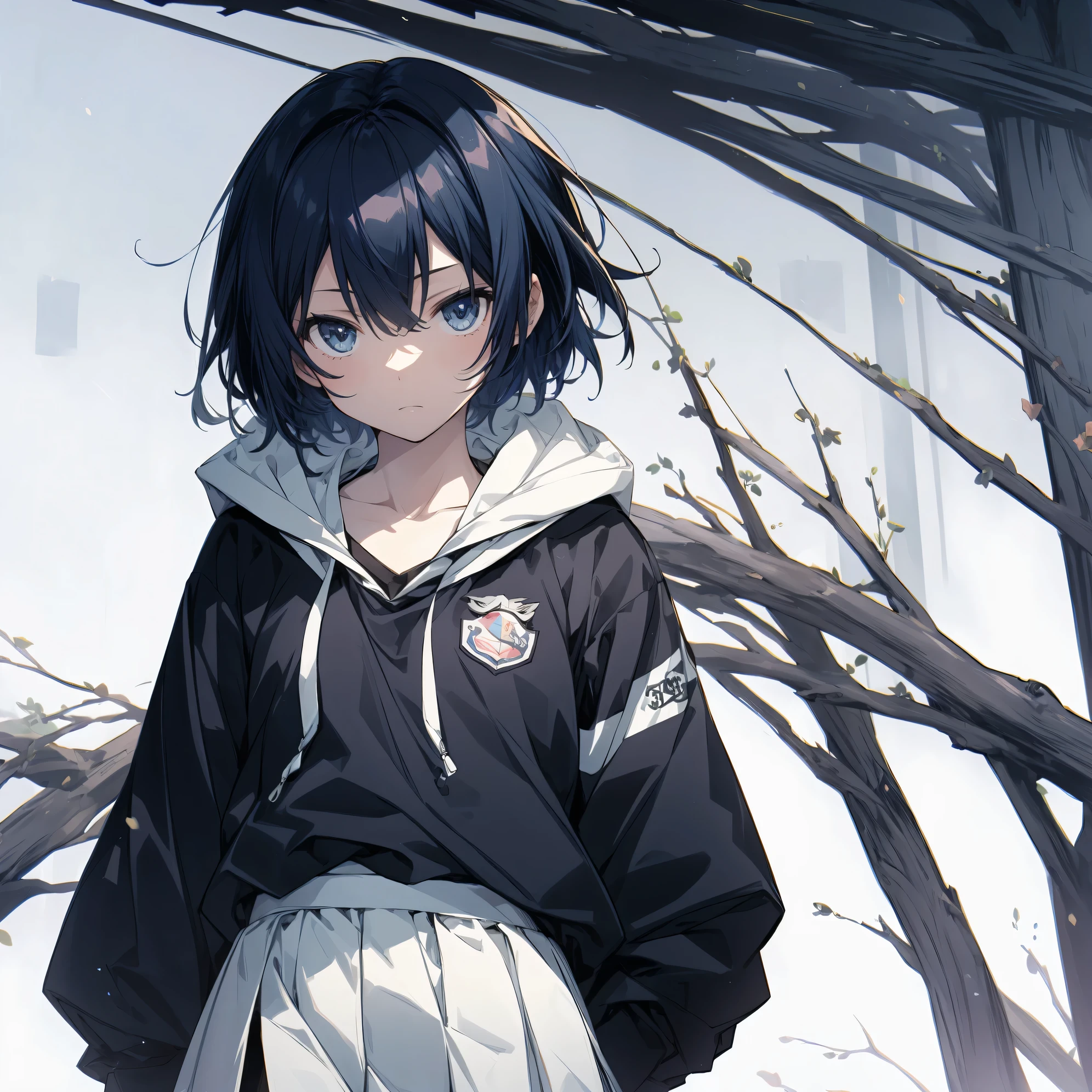 Super high quality by the art god, super detailed, High resolution,Shinkai Makoto style, anime moe art style, best anime 8K konachan wallpaper, pixiv contest winner, perfect anatomy, break,(眠そうにalone学校へ行く女の子を描いてください. ),break, surreal high school girl, (alone,lolita, , 13 years old:1.3),All limbs, full finger,, androgynous charm, (very short hair), messy hair, flat chest, , small ass, between legs, Small black eyes,beautiful and fine eyes, Well-proportioned iris and pupils, disgusted eyes, High resolutionの詳細な髪, wearing school uniform, (skirt), On the way to school. break,super dense skin, Best lighting by famous artists, 8K, figure,