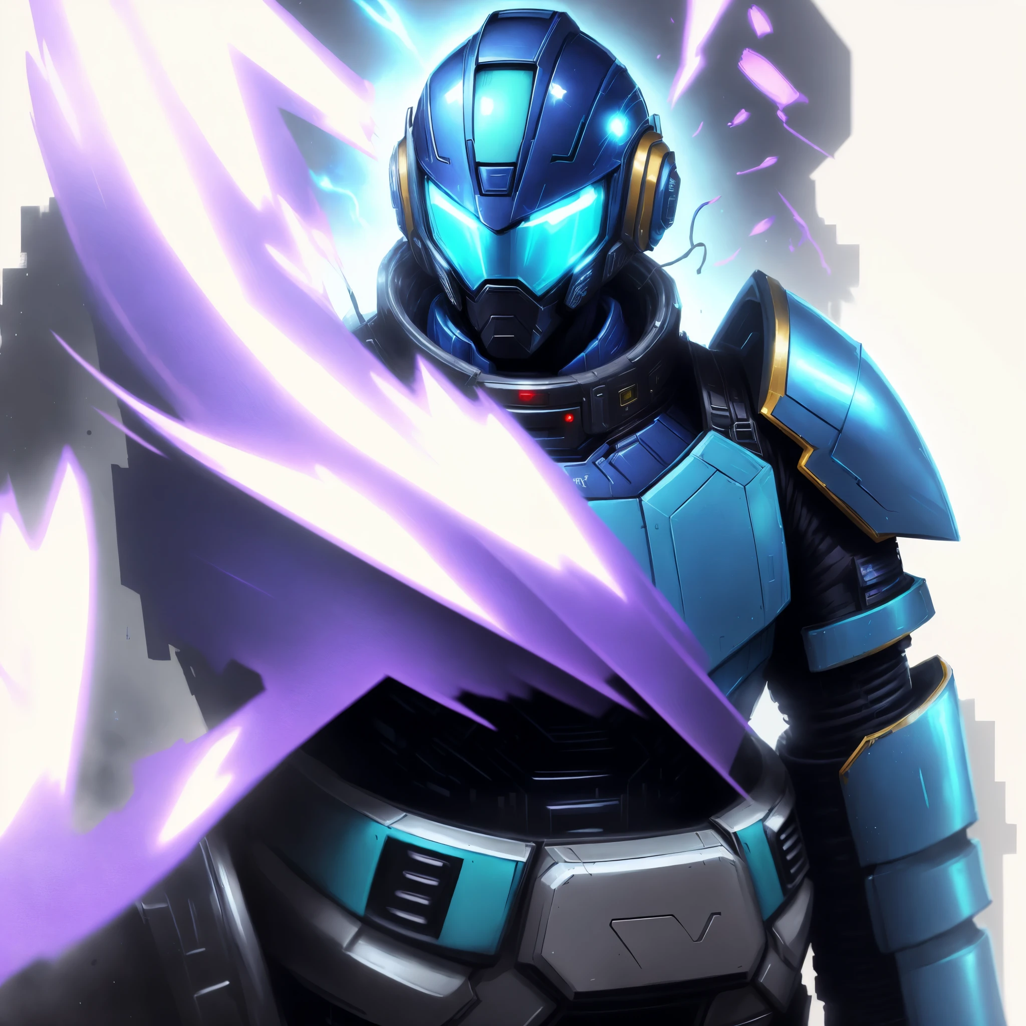 a close up of a person in a blue and black suit, tokusatsu suit vaporwave, futuristic clothing and helmet, stealth suit, cyber suit, blue cyborg, bubblegum crisis, varia suit, blue armor, cyber fight armor, cyber japan style armor, kamen rider character, blue uniform, shovel knight as daft punk, infini - d - render