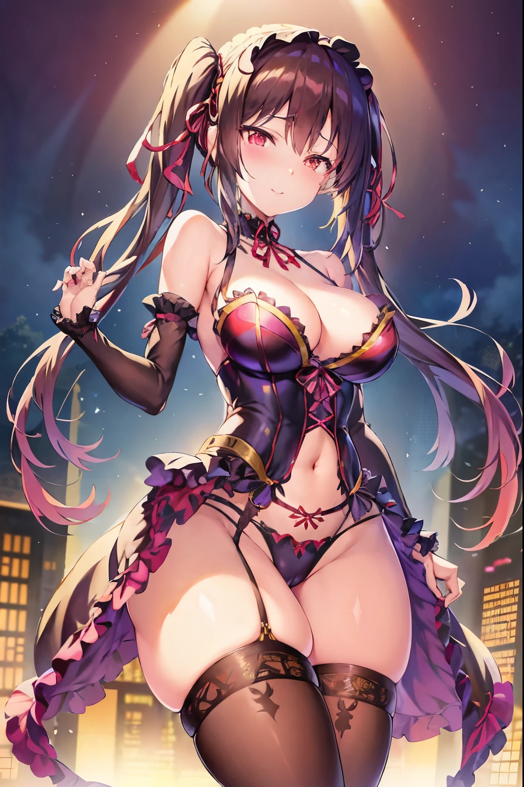 anime - style image of a woman in a corset and stockings, seductive anime girl, guweiz on pixiv artstation, guweiz on artstation pixiv, beautiful alluring anime woman, trending on artstation pixiv, guweiz, small curvy , digital art on pixiv, top rated on pixiv, pixiv 3dcg