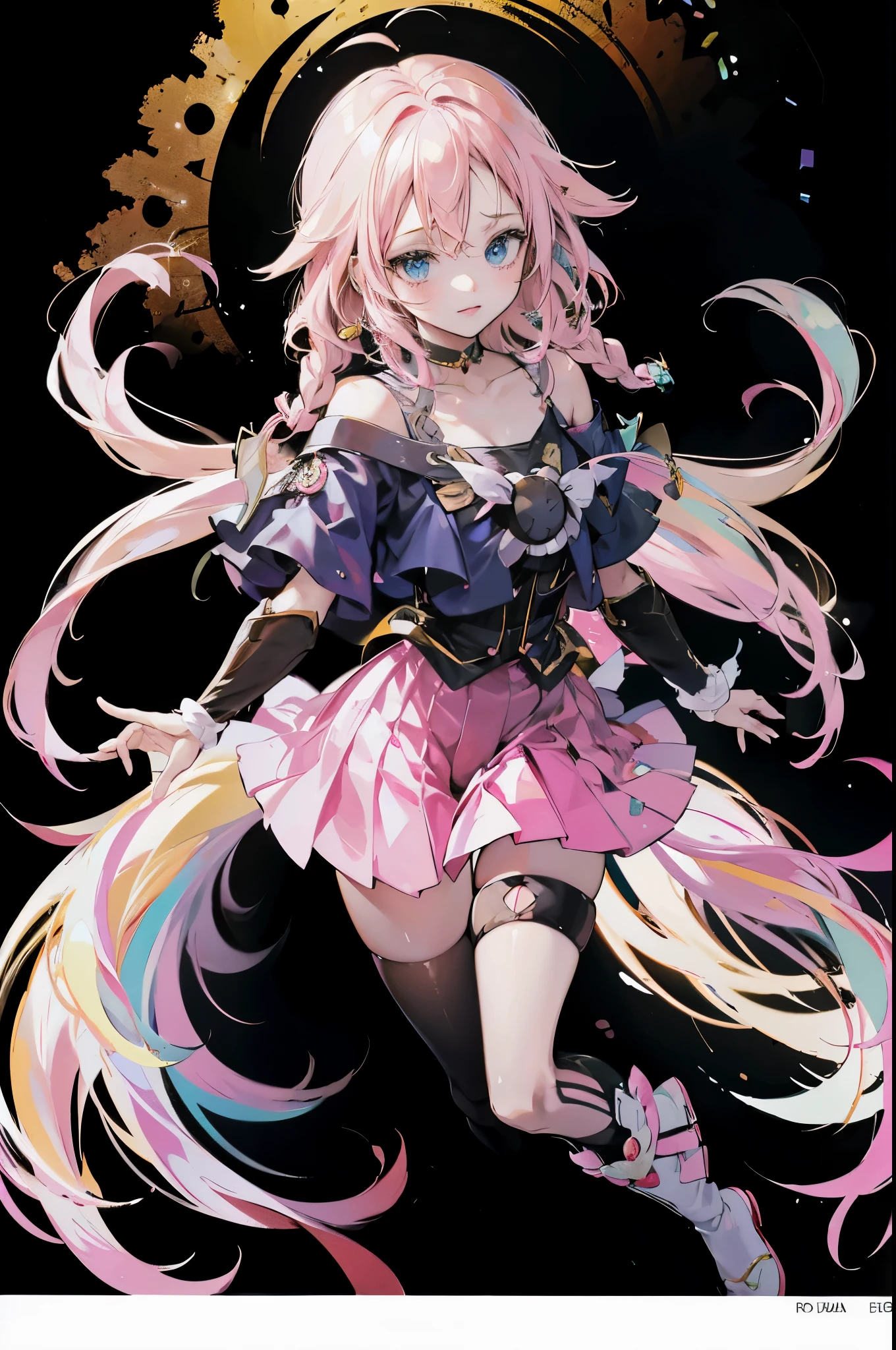 anime girl with pink hair and yellow dress holding a yellow bag, Anime cute art style, Holographic live broadcast, official artwork, Keda, High quality anime art style, Produced by Anime Painter Studio, Kitagawa Marin fan art, Be round, Anime visual of a cute girl, magical girl anime magical girl, (anime girl), portrait of the magical girl