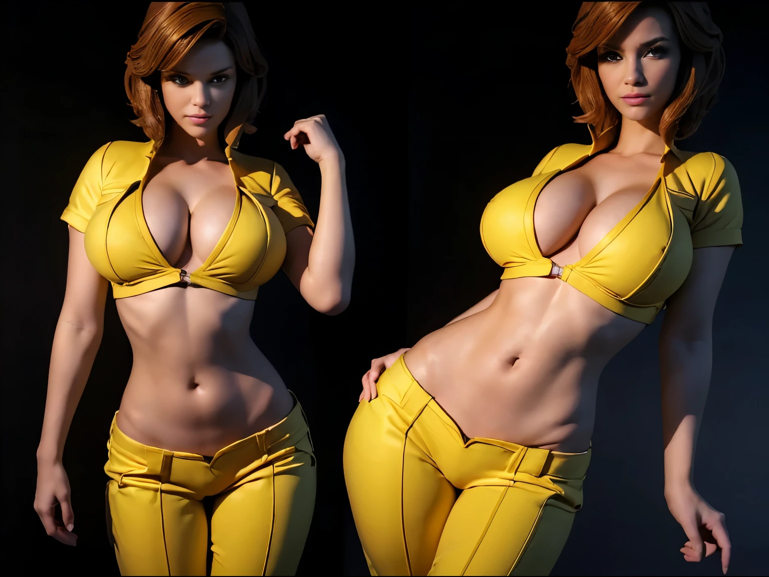 (((april o neil)))8k,(((de tntm)))(((tiene puesto pantalon amarillo)))(((lleva su overol amarillo)))((((con su ropa clasica amarillla)))(((april o neil de tntm)))(((ella posa cat walk)))(((Amazing tits)))caliente, hermosa,((Hornie)),(((april)))((tiene nalgotas)))8k,((parece un render 3d)) hiperrealista todo como un motor irreal trazado de rayos render ((estilo humano hiperealista)),(((Empty dark background))). hiperrealista todo como un motor irreal trazado de rayos render estilo humano realista ,(((Empty dark background)))., (((emptyback ground)))Suavemente iluminado, Intimo exquisito detalle, sharp focus, intrincadamente detallado, rewarded photography, small-catchlight, bajo contraste, alta nitidez, facial-symmetry, profundidad de campo, cinematic background, Renderizado del motor irreal, Imagen central, dream-like, Suavemente iluminado, intimo, imagen de cuerpo completo ,cuerpo completo,((tetona)),((piernas torneadas)) perfect ass ecchi, hdri