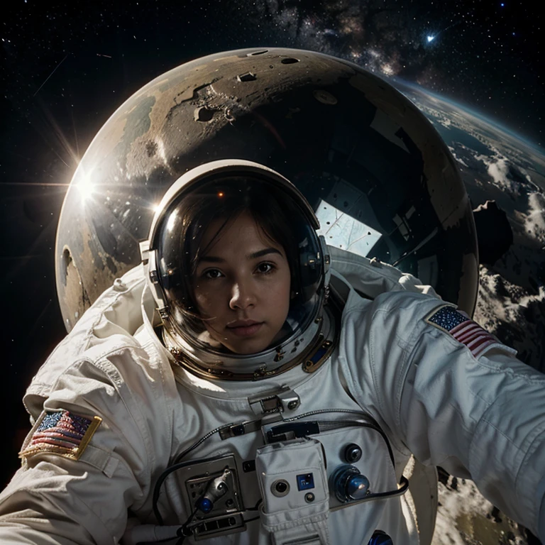 an astronaut in the space