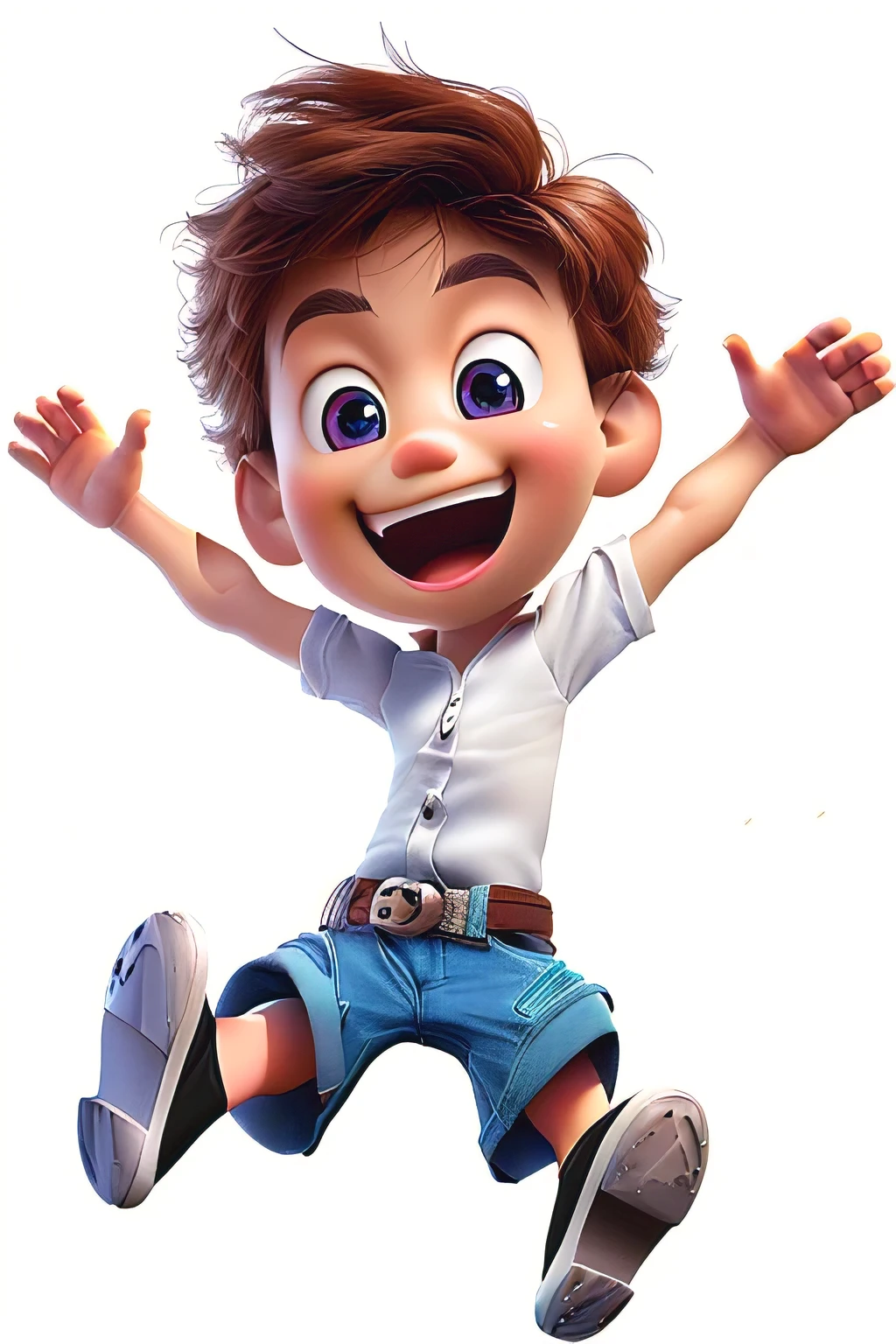 cartoon boy jumping in the air with open arms, animation character, cute personagem de desenho animado, promotional rendering, personagem de desenho animado, Arnold Maya rendering, Personagem 3D, Personagem 3D, arte oficial, filme animado, official rendering, 3 d filme animado, design de personagens fofos da pixar, retratado como um personagem da Pixar, Diego5, official illustration, personagem pixar bonito, desenho animado 3D