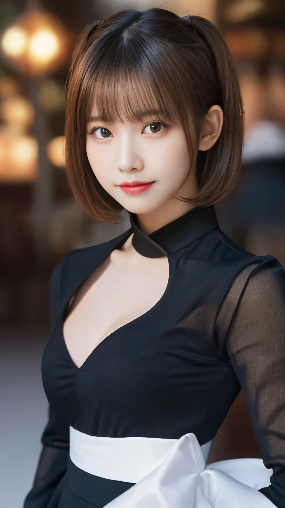 table top, highest quality, figure, super detailed, finely, High resolution, 8k wallpaper, 完璧なダイナミックな構figure, beautiful and fine eyes, woman's fashion fluffy winter clothes,Wearing sunglasses,medium hair,small breasts natural color lip, bold sexy pose、20 year old girl、cute、sexy shot looking at camera,RAW photo,anatomically correct body,blur the background,perfect and beautiful face,KPOP idol face,Slim face and body、Wearing a black miniskirt,Wearing black high heels,sitting in a chair,