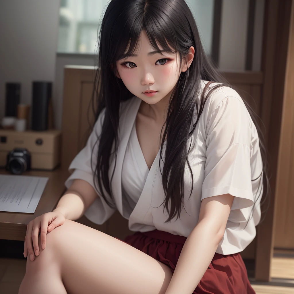 一个亚洲??小美女,Realistic, RAW photo, dslr, soft lighting, film grain, Fujifilm XT3, Screen Space Refraction, high detailed skin, natural skin texture,摄影师川内凛子 (Rinko kawauchi) ,16K,8K,超高清16K