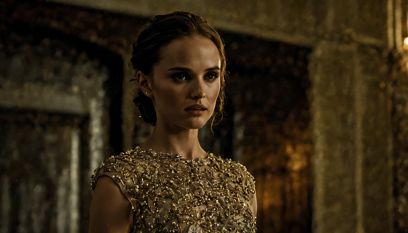 (obra-prima), (melhor qualidade), ((ultradetalhada)), (hiperrealista), (foto altamente detalhada), cinematic lighting, fotorrealista, jovem extremamente bonita (Natalie Portman), (25 anos), no interior da Europa, vestido Marrom Claro detalhado e intrincado, brilhante, lustroso, sharp , glamour, epic, foco, alto contraste, artistic, scenic
