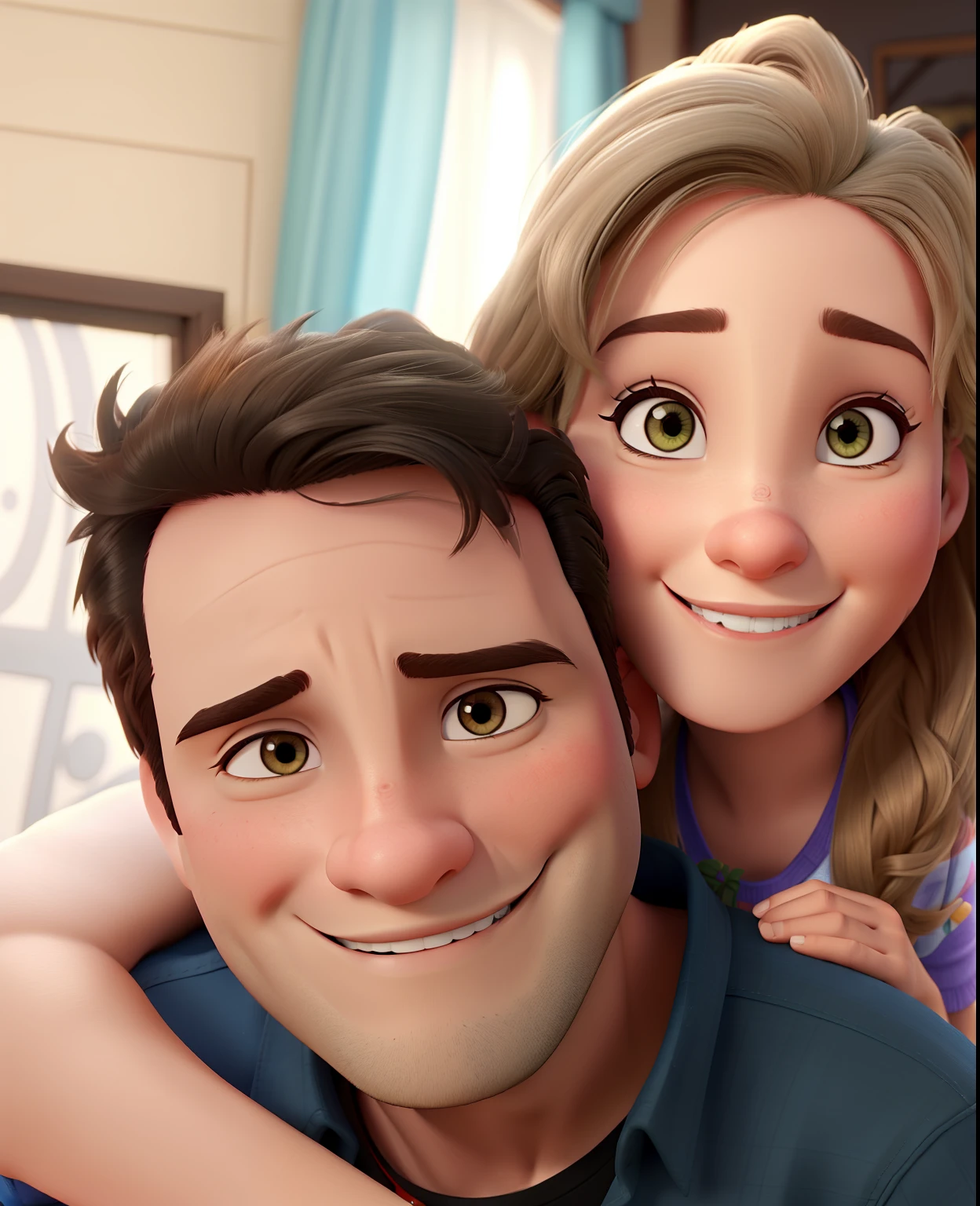 casal no estilo disney pixar, alta qualidade, melhor qualidade