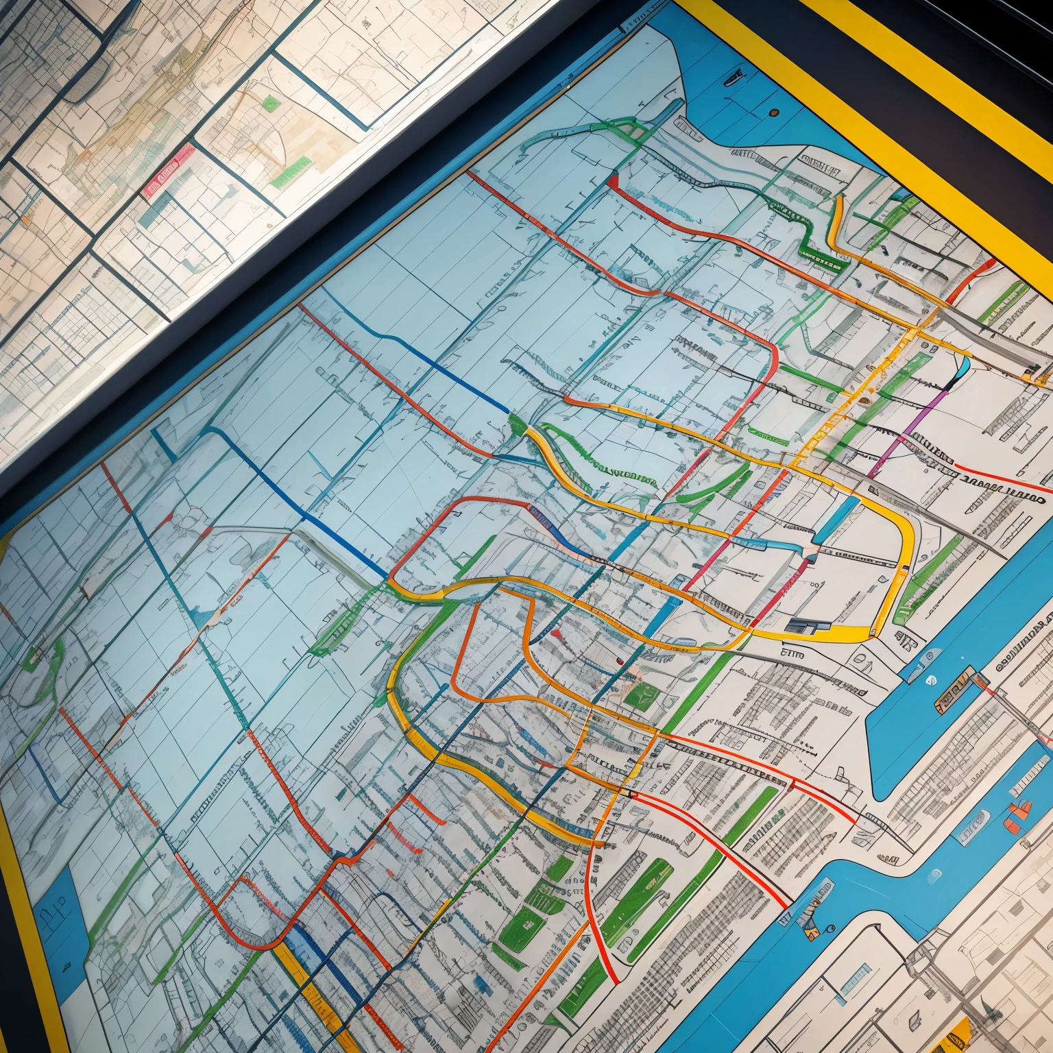 best quality, 32k, RAW photo, incredibly absurdres, extremely detailed, maps, subway route maps
