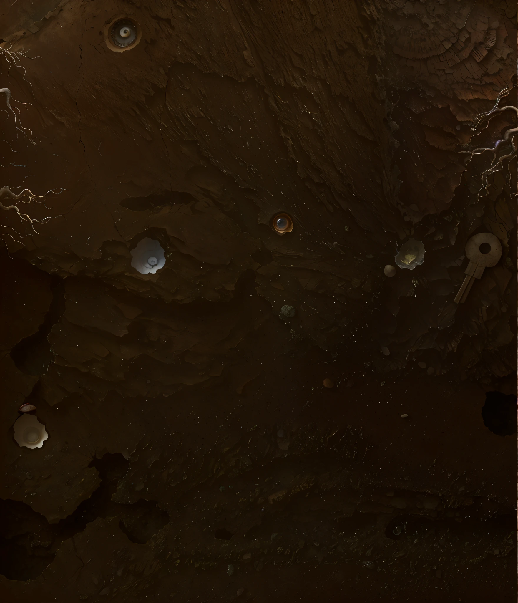 Geological layers,root system,Transverse section,mire,skeleton,key,Stone,shell,dirt ground。