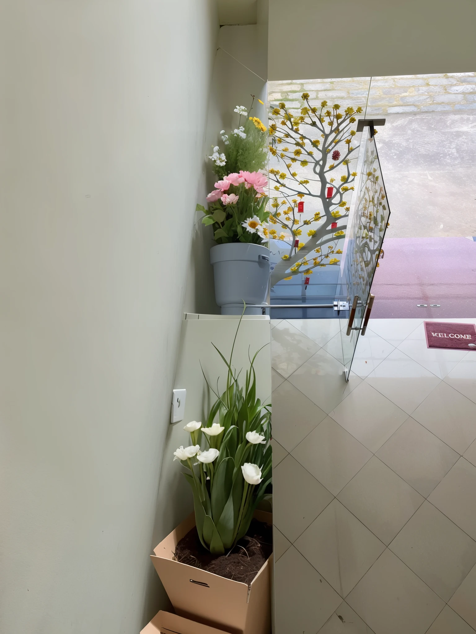 Add a few flower pots to fill this box