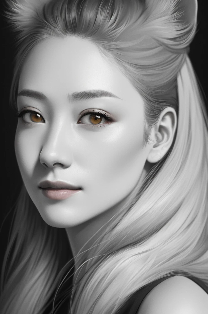  8K, gray portrait (ﾌﾞﾘﾃｨｯｼｭｼｮｰﾄﾍｱ), fine fur,、western style warm lighting, digital painting,