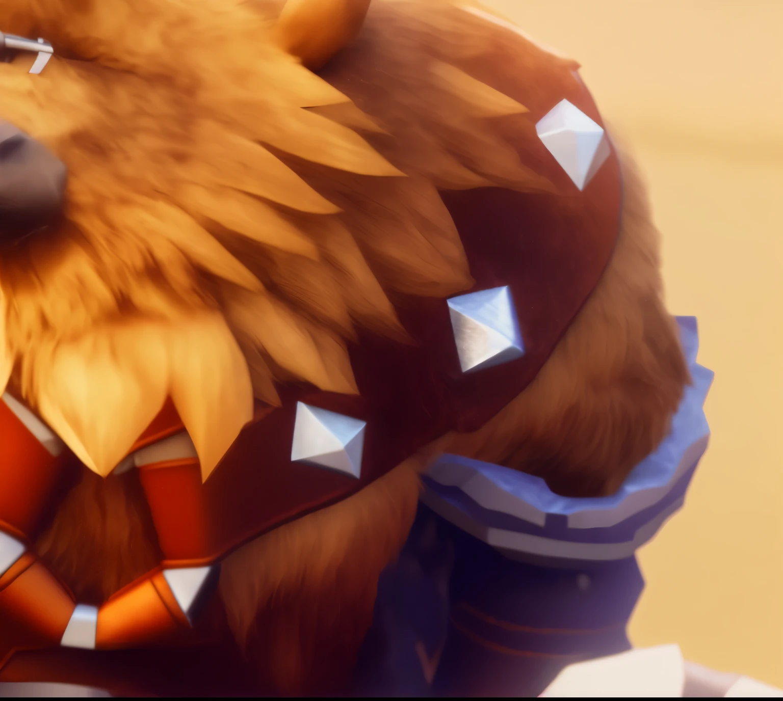 Leather strap texture, mane, metal wrist brace, bear paw, HD, 4k, UE rendering, photo texture, real, super detail, super clear