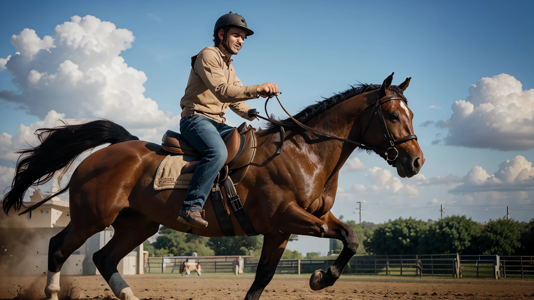 a man ride horse