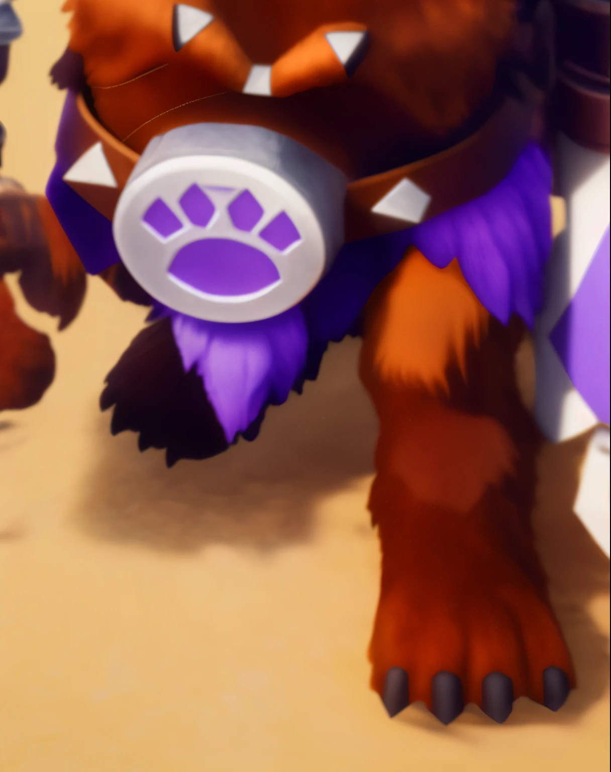 Leather strap texture, mane, metal belt, bear paw, HD, 4k, UE rendering, photo texture, real, super detail, super clear