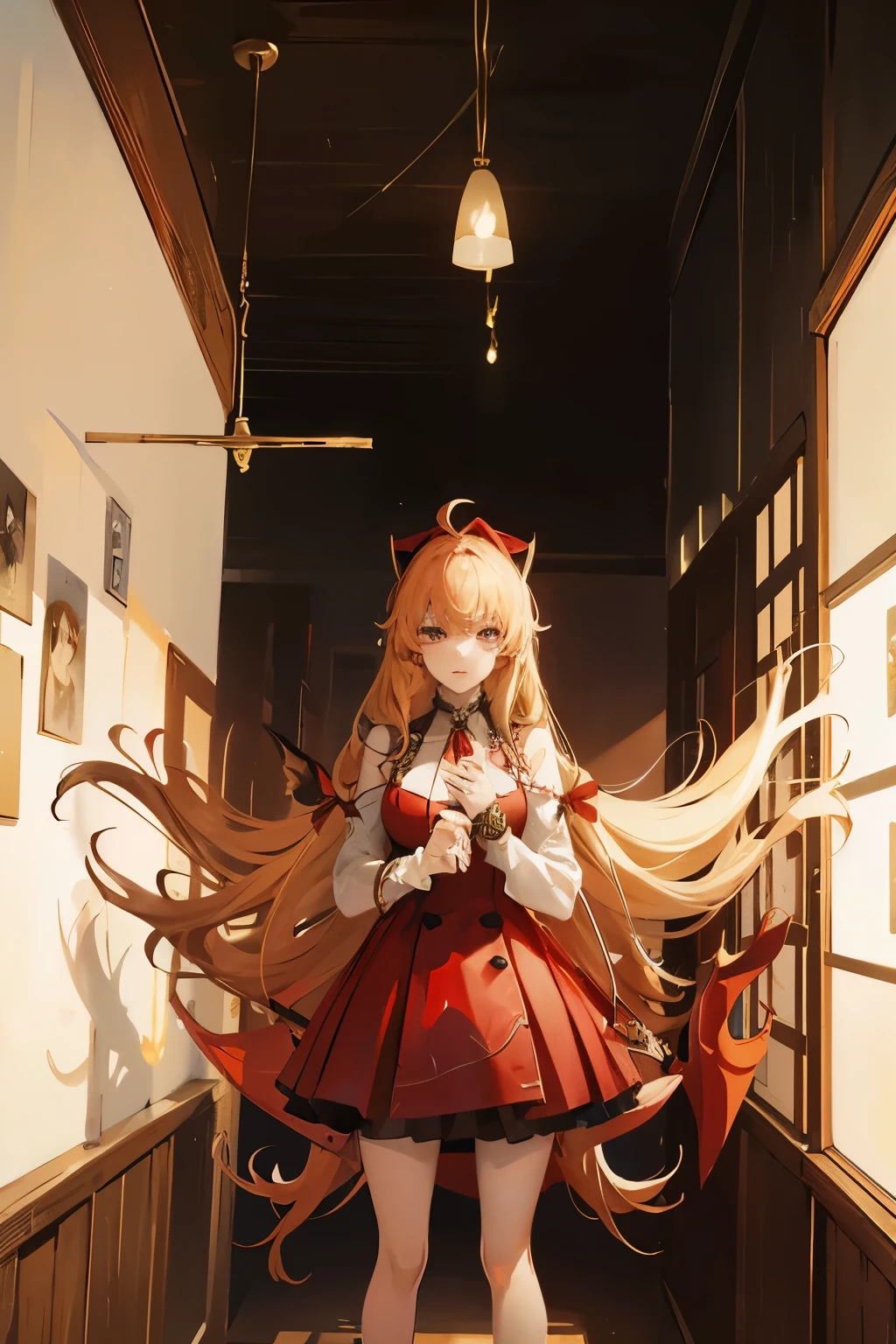 One was wearing a red dress、Cartoon illustration of woman holding sword, Demon anime girl, A destiny anime style/overnight with, sick. High, Grayscale photo of red dress, Succubus in tight skirt, Mika Kurai Devil, Blonde long hair anime girl, Makeup Gremory, Anime girl holding bow and arrow
