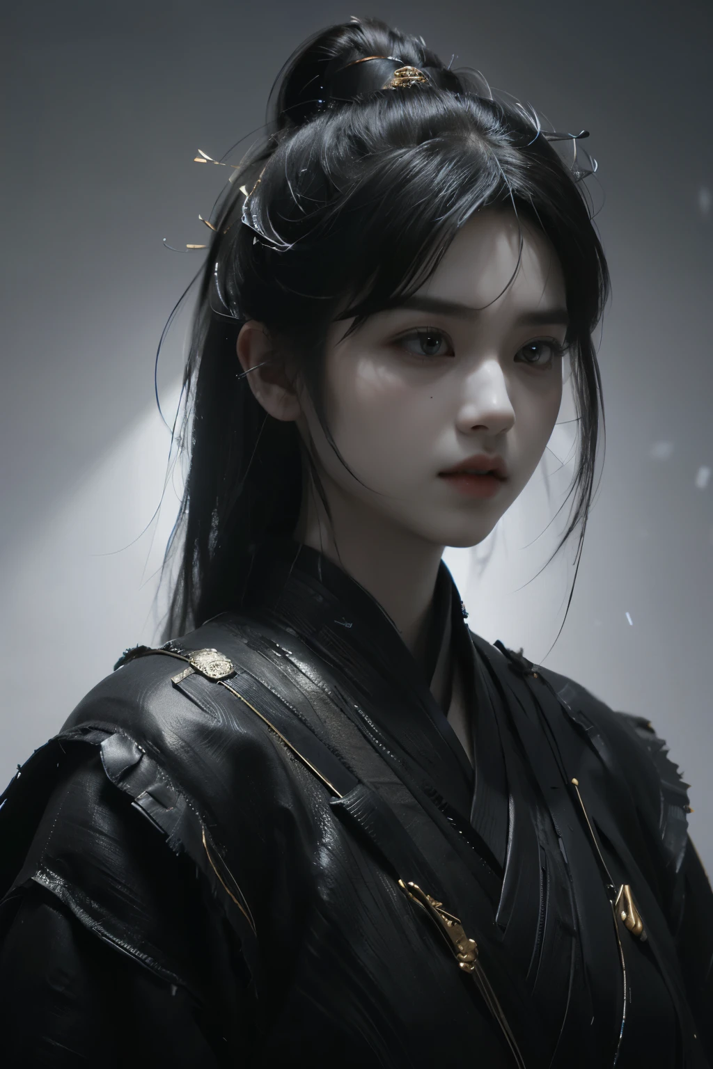 Game art,The best picture quality,Highest resolution,8K,(A bust photograph),(Portrait),(Head close-up),(Rule of thirds),Unreal Engine 5 rendering works, (The Girl of the Future),(Female Warrior),
15岁少女,(The generals of ancient China),An eye rich in detail,(Big breasts),优雅高贵,冷漠,勇敢的,
(Wearing ancient Chinese cloth,Chinese Hanfu,Costumes of the Tang Dynasty,Costumes are rich in detail,Simple shades),中国人物,奇幻风格,
拍照姿势,野外背景,Movie lights,Ray tracing,Game CG,((3D Unreal Engine)),oc渲染反射纹