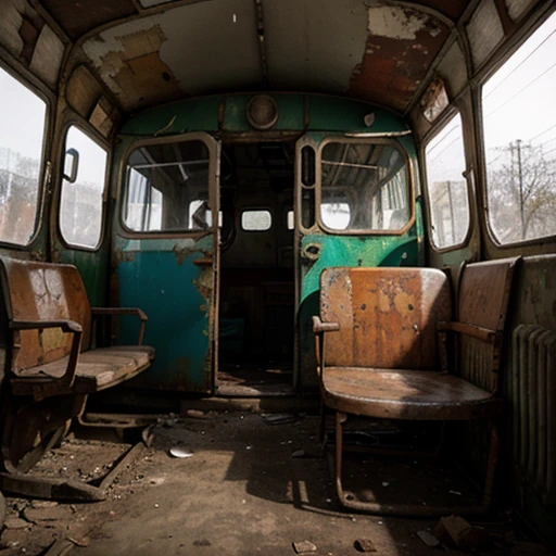 Abandoned soviet bus