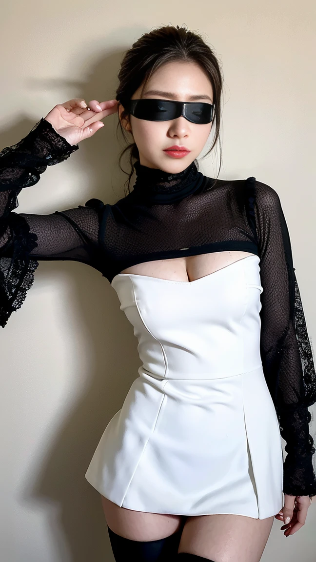 Cowboy Shot、(Updo with bangs)、straggling hair、Black Hair、(Hanging Hair)、((widow))、((mourning dress))、((((Black long sleeve mourning clothes))))、(((Japanese-style room)))、((((Funeral))))、Black formal wear、Highest quality,(RAW Photos:1.2)、(Realistic:1.4),(High resolution:1.4), 1 Girl, Written boundary depth,, Exquisitely crafted,8K, Very detailed, Perfect lighting, Spectacular Background、((Delicate painting)),(女の子の詳細なRAW Photos),(Highest quality:1.6), (超High resolution:1.5), (Realistic:1.75), 8K resolution, Canon EOS R5, 50mm, Very detailedな,Cinema Lighting,Correct finger、sit、((Spread your legs))、((((Skirt flip))))、Bright panties、Pearl Necklace、Pearl Earrings、(Clothing that covers the chest)、((There is a coffin))、((Minimally revealing clothing))、(The altar is decorated with a bouquet of chrysanthemums..)、candlestick、