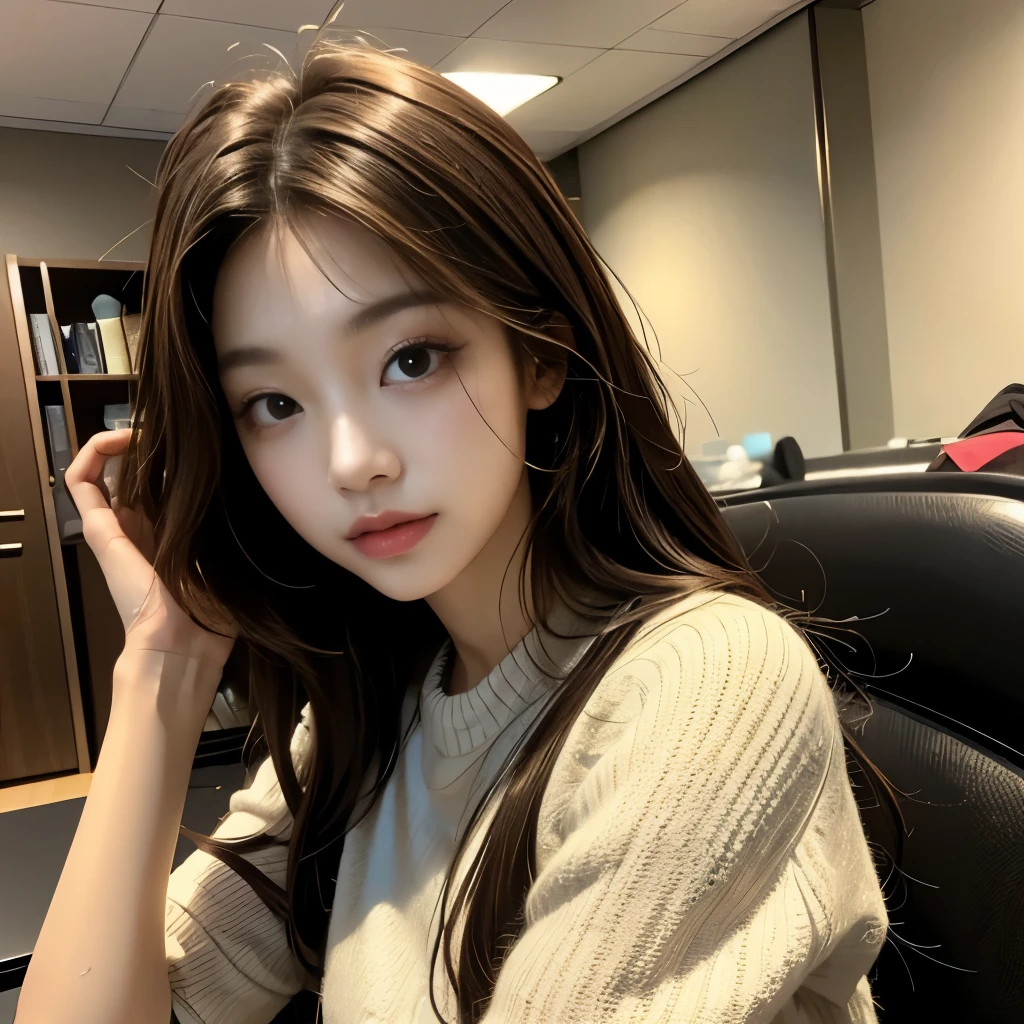 Jennie Kim with brown hair.