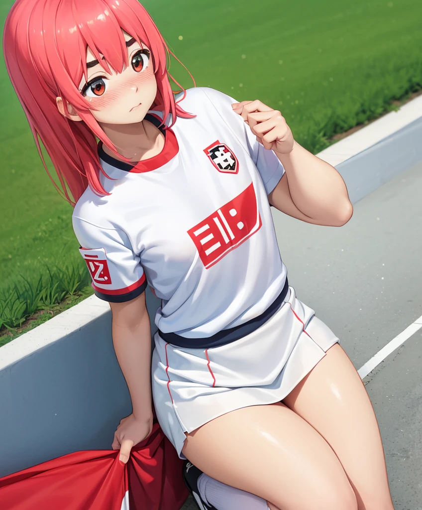 Nino Nakano,Pose sexy,ropa de porrista,soccer field