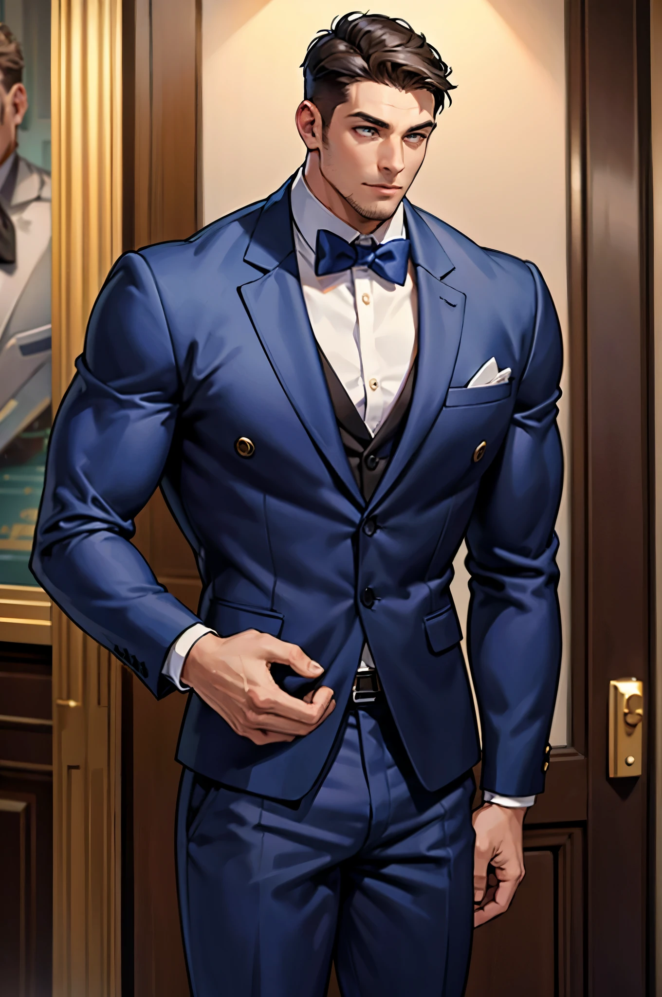 A well-dressed male with a muscular body

(prompt: "male,muscle body well dressed")
