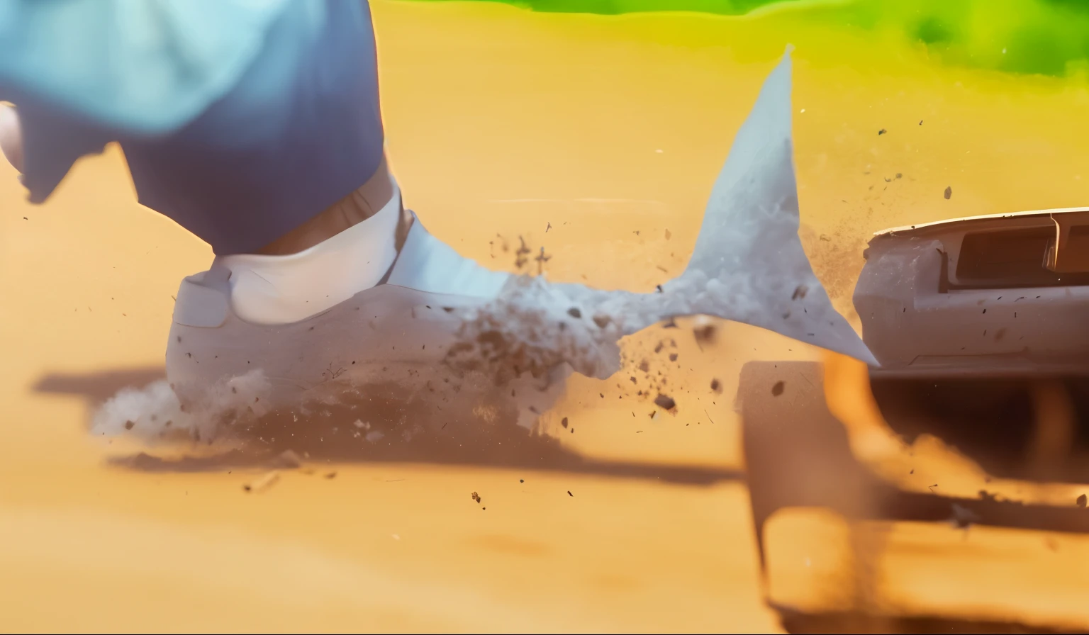 Dust raised by running, super clear, high quality, 4k, super realistic, realistic, super detail
