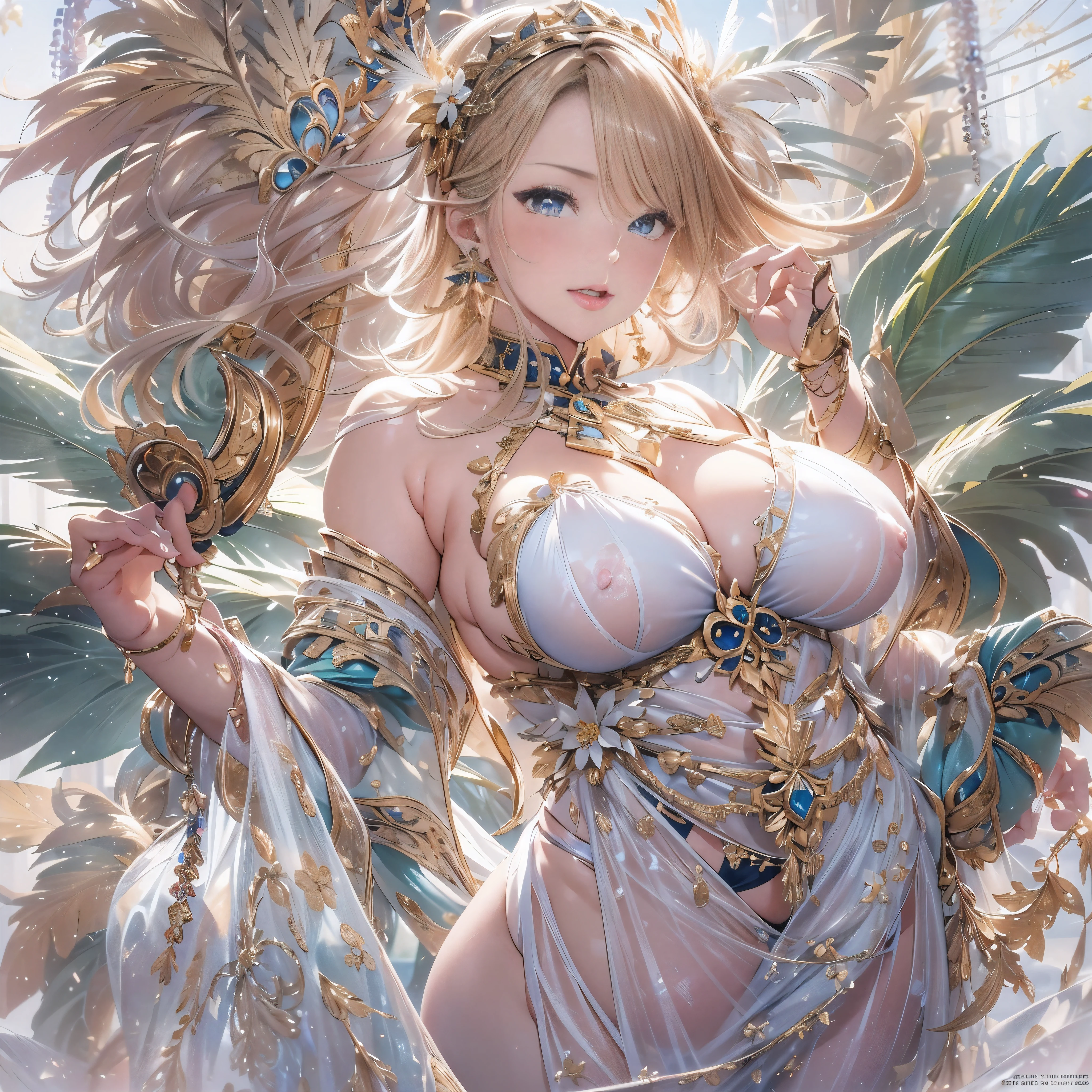 star、star、(Highly detailed CG Unity 8K wallpaper),(masterpiece), (最high quality), (Super detailed), (best illustrations),(best shadow), (sharp eyeliner, eye shadow, fine eye:1.1), (超High resolution,realistic,最high quality,realistic),(8K,RAW photo,最high quality,マstarプル),mature woman、sensual curves、huge breasts、thighs、bubble、お尻のmasterpiece, 最high quality, Super detailed, full body shot, mature woman, beautiful mature woman, nightgown and underwear, enchanting smile, thick lips, Chubby lips, blush, looking at the viewer, provocative expression, beautiful髪型, cleavage, Plump、curvy hips、attractive face、sexy lingerie、an inviting gaze、Expression of emotions、Lewd underwear、(((erotic see-through lingerie set)))、Standing position、gorgeous accessories 、big breastsの女性, bare shoulders, golden hair, colored feather, metal ornaments, colored flowers, particle, light, (masterpiece, 最high quality, 最high quality, official art, beautiful and aesthetic:1.2), (1 girl:1.3), very detailed,(fractal art:1.1),(colorful:1.1)、(flowers:1.3),most detailed,(zentangle:1.2), (dynamic pose), (abstract background:1.3), (shiny skin), (lots of colors :1.4), ,(earrings:1.4), (feather:1.4),masterpiece, 最high quality, Super detailed, 30~40 years, full body shot, beautiful 、various hairstyles,gold headband,plump breasts,beautiful butt,greek clothing,Tulle covers the breasts,perfectly proportioned, detailed clothing details,marble,god statue,cinematic lighting, film grain, Fuji color, 8K, masterpiece, Super detailed, high detail, high quality, High resolution,(((NSFW:1.2)))、exposed chest、Openwork decoration,(((see through dress)))、(((anatomically correct body))) , 最high quality, Super detailed, (((Lewd underwear)))、raise your butt, from below, (((R-18)))、Hakari、thighs, big breasts, Are standing, cowboy shot, blush, (((1 girl))), (masterpiece:1.3), (High resolution), (8K), (very detailed), perfect face, Nice eye and face, (((最high quality))), (Super detailed), detailed face and eye, (alone), High resolution、beautifuleye,(((sexy pose)))、(((big breasts)))、((beautiful eye))、luxury、(((超High resolution)))、(((detailed description)))、(((Chubby body type)))、(((Body parts that match the anatomy)))、beautiful長いまつ毛、balanced figure、2book arm、2 feet、Just the right size for your legs and arms、Fishnet tights、glamorous、(((Clear white and black eye)))、lipstick、Sparkling、Undistorted face, eye, and body、jewelry、gem