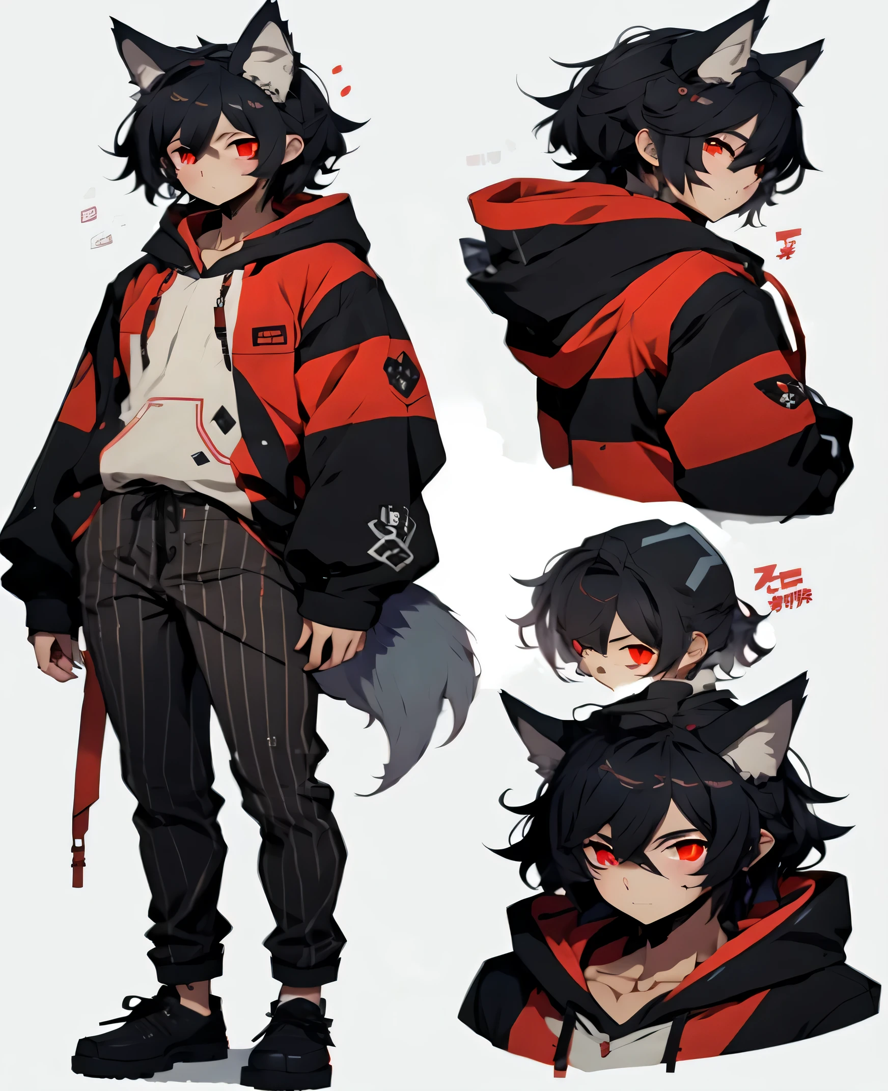 a close up of a person wearing a red and black jacket, [ character design ], anime style character, anime character design, ( ( character concept art ) ), full body character design, official character art, fullbody commission for, 2 0 2 2 anime style, 2022 anime style, detailed anime character art, anime character art, anime concept art, style anime