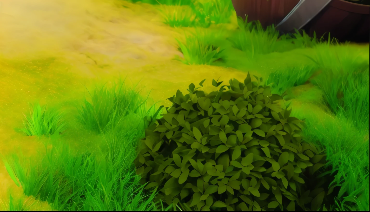A bunch of bushes, a small patch of grass, high quality, 4k, hyper-realistic, realistic, so much detail