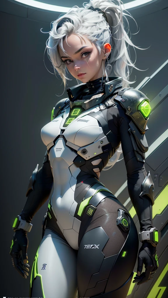 Beautiful cybernetic girl looking at the camera in underwear detailed muscles realistic masterpieces dynamic poses