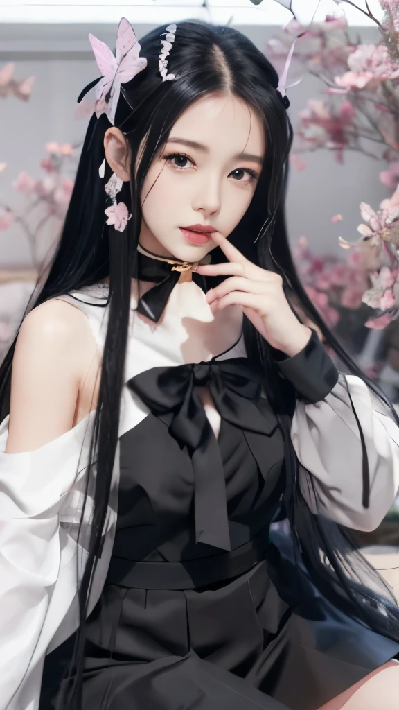(Best quality details:1.2),(only one person:1.1), realistic,8K UHD, High definition, hyperdetailed,High quality detailed texture,High quality shadow, Detailed beautiful delicate face, Detailed beautiful delicate eyes,Depth of field,Ray tracing,perspective,20's, indoors, (on wooden couch:1.4),(lying:1.3), (head_tilt:1.2),(spread_legs:1.2),(leg_up:1.2), (close-up:1.3), (light_smile:1.2), (ponytail:1.2), (hair_stick,hairpin:1.3),(hair_up:1.2),(very long hair:1.2),Lovely face,(bangs:1.2),(black_hair, black+long straight hair:1.3),(Pretty Kpop girl group:1.2), slender face, fair white skin,Glow Eyes,blush,glossy lips,perfect body,lean body,bags_under_eyes,pale pink lip, beautiful eyes, eyelashes, medium breasts,Thin lips,(noble girl),eyeshadow, makeup, eyeliner, (thin waist,wide hips:1.2), (shawl,hagoromo:1.4), (hanfu:1.3), (hair ornaments), (detailed cloth) ,(see-through:1.2), ancient china backrgound, chinese patterns