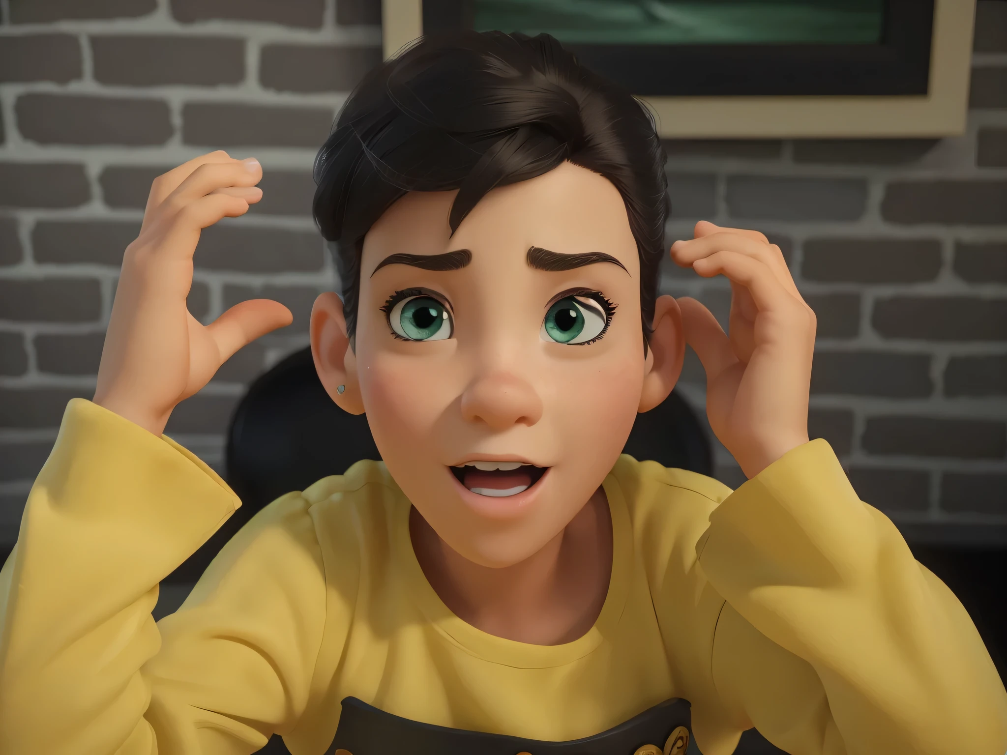 (melhor qualidade,4k,8k,high resolution,obra de arte:1.2),ultra-detalhado,(realista,photorealista,photo-realista:1.37),Retratos,Design de personagem,3D rendering,texturas semelhantes a brinquedos,pixar animation,playful expressions,cores vibrantes,Bright lighting,Fundos extravagantes,magia do cinema,poses divertidas e imaginativas,narrativa criativa,detalhamento preciso,sombras suaves,olhos emotivos,sobrancelhas expressivas,personalidade animada,unique and memorable features,Attractive proportions,artistas conceituais profissionais,Fantastic Adventures,projetos inovadores,atmosfera alegre,Magical moments,sombreamento magistral,meticulous attention to detail,mundos coloridos,Lovely aesthetics,personagens emocionantes,Acabamento polido,trajes imaginativos,inspiring compositions,narrativa de fantasia,charming facial expressions,magic lighting,toy type plastic,playful props,mistura perfeita de realismo e fantasia,personalidades cativantes,efeitos visuais alucinantes,wonderful imagination.
