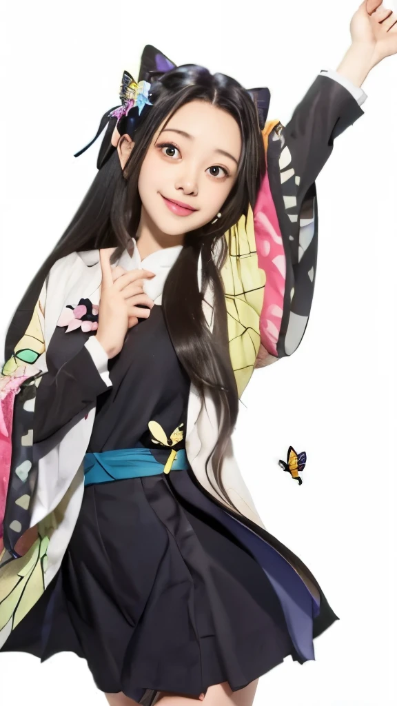 anime girl with long black hair and a butterfly tail, nezuko, nezuko-chan, by Jin Homura, mitsumayo, ehime, hanayamata, kotegawa yui, hinata hyuga, maya fey from ace attorney, anime moe artstyle, kaguya ōtsutsuki, insect trainer girl, marin kitagawa fanart,black long straight hair,butterfly hair section,long black hair,butterfly hair ornaments,long black hair,long black hair,butterfly hair ornaments,black long straight hair,black long straight hair,Butterfly bow hair decoration