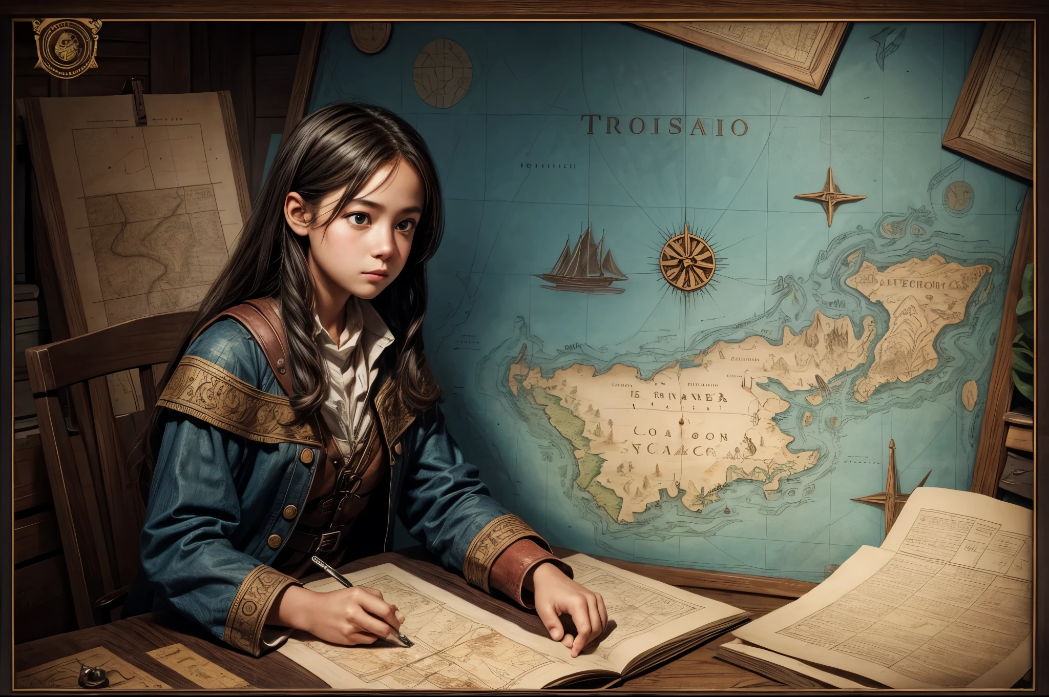 A girl exploring based on a treasure map