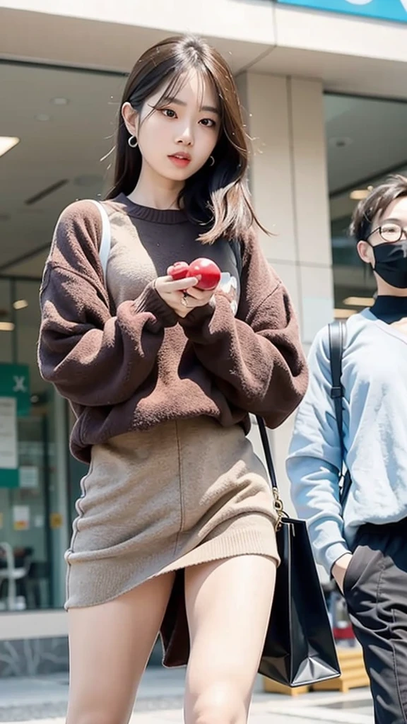 araffe asian woman holding a candy in a shopping mall, trending at cgstation, lalisa manobal, ruan jia beautiful!, trending on cgstation, yanjun chengt, cai xukun, tzuyu from twice, lalisa manoban of blackpink, realistic. cheng yi, appearing in a shopping mall, chinese girl, korean girl, jia