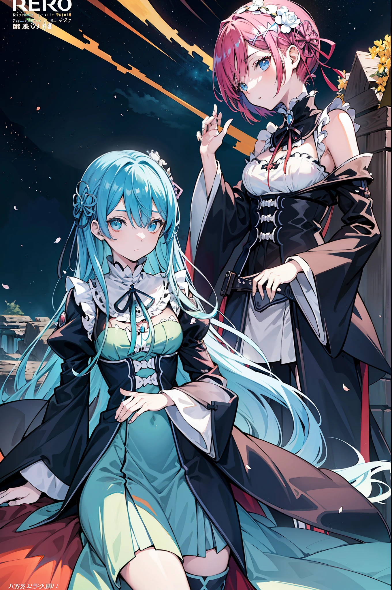 Re:Zero picture prompt:

A young woman from the Re:Zero anime series is the central figure in this captivating illustration. She's poised boldly, her elbows resting on her knees as she gazes intently at the viewer with a thoughtful expression. Her vibrant outfit is a striking contrast to the serene yet mystical background, featuring elements from the fantasy world of Re:Zero. The color palette is a combination of deep earth tones and bright hues, creating a dynamic and visually appealing scene.

(magazine:1.3), (cover-style:1.3), fashionable, woman, vibrant, outfit, posing, front,