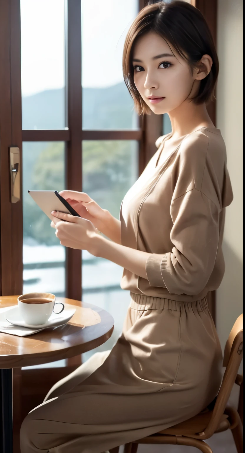 A girl in a peaceful, carefree and relaxed atmosphere, surrounded by a warm and heartwarming environment. She is enjoying the simple pleasures of life, such as reading a book or sipping a cup of tea. The scene is depicted in a soft and soothing art style, resembling a gentle illustration or a serene oil painting. The image quality is of the highest caliber, with ultra-detailed elements and a realistic and photorealistic touch. The colors are vivid and rich, exuding a sense of tranquility and contentment. The lighting is gentle and warm, casting a gentle glow over the scene, creating a cozy and inviting ambiance.