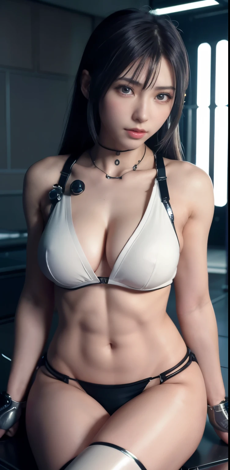 masterpiece、((volleyball uniform))、 ((beautiful girl:1.4))、metal chest protector、((metal bikini))、mechanized body、Mechanized chest and abdomen、mechanized occiput、Mechanized legs、mechanical joint、Black metallic suit tight to the body、Are standing、tied up、金属robot、((cyberpunk background))、(neon light)、(Futuristic machine factory background)、Cyberdyne、artificial body、All metal body、ironwork、abdominal mechanism、((robotアームとハンド))、((robotの足))、((machine neck))、Inside the spaceship、beautiful girl、、asian beauty, (Abdomen exposes actuators and cables)、首から下は金属製robotの本体です、Complex 3d rendering beautiful porcelain profile super get used to itd female android face、cyborg、robot部品、150mm、Soft light in a beautiful studio、rim light、vivid details、gorgeous cyberpunk、Ren Hao、超realistic、anatomical、facial muscles、cable wire、microchip、elegant、beautiful background、octane rendering、HR giger style、8K、highest quality、masterpiece、enlightenment、very delicate and beautiful、 非常にget used to itなCG、unity、wallpaper、(realistic、Photoreal:1.37)、wonderful、get used to it、masterpiece、highest quality、official art、Highly get used to itd CG unity 8k wallpaper、absurd、incredibly absurd、、robot、silver beads、Full body Esbian、sit on top