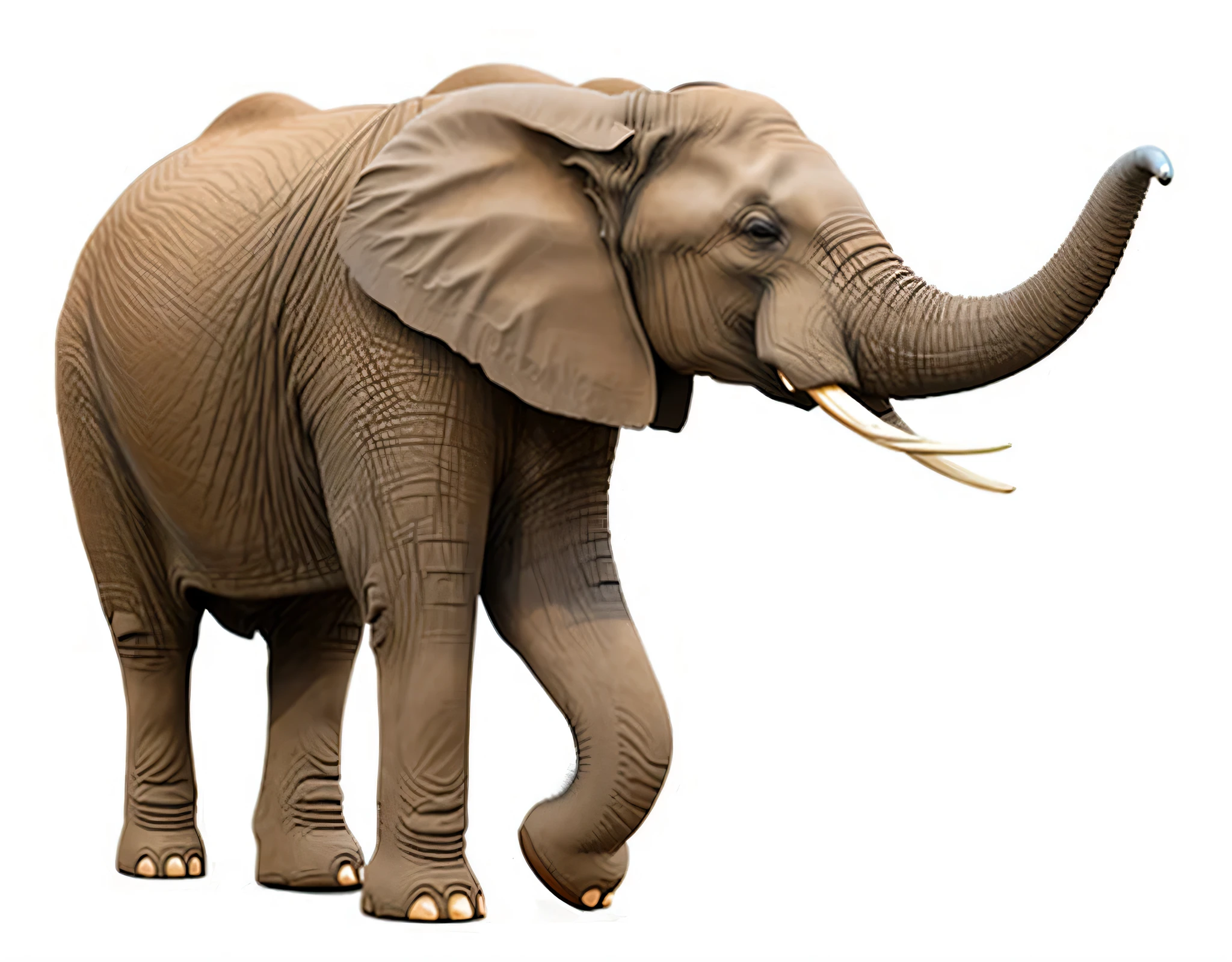 一只elephant,有一对elephant牙, elephant , extremely realistic, 4K,8k,ultra high definition