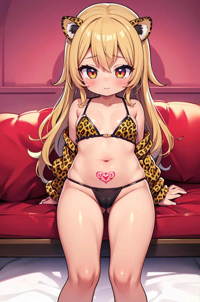 Sexy 7 horny tanned gyaru girl in leopard thong with crotch tattoo