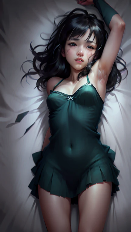 obra de arte, quadro de corpo inteiro, A beautiful black girl with pale skin tones, nervoso, cabelo curto verde-amarelo, machine-made bright green eyes, dynamic hair, corpo perfeito, seios pequenos e tensos, muito detalhado, Ciberpunk, Neon, cinematic atmosphere, anatomia correta exata, Art Station, cores suaves, Triad colors, volumetric lighting, luz indireta, dynamic lighting, 2 fontes de luz laterais, post-processing, global illumination, ambiente detalhado e complexo, estilo de filmagem de modelo, 8K Ultra HD, arte conceitual, Octane rendering, machine body, little drone flying around