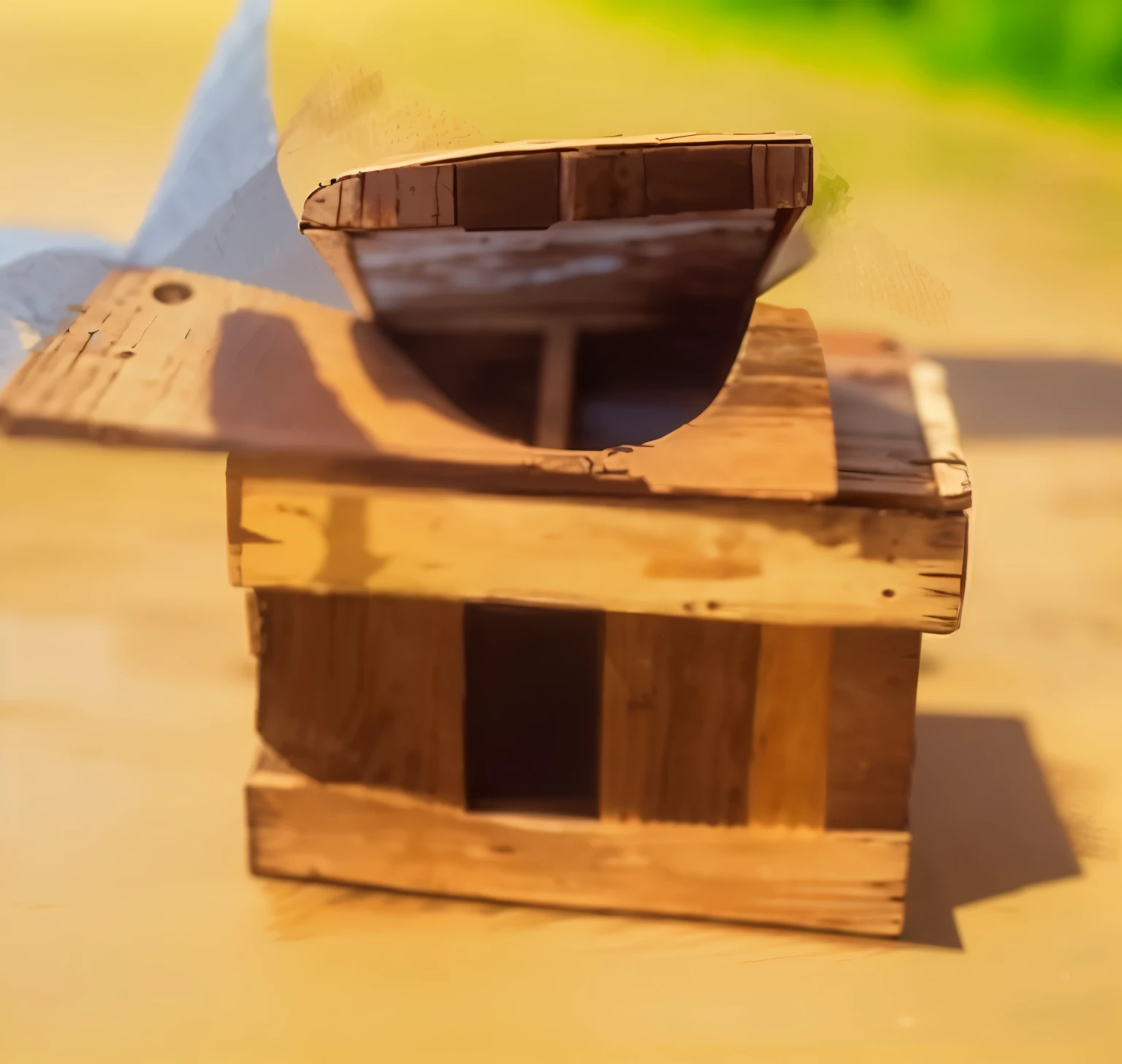 A wooden box, high quality, 4k, super realistic, realistic, super detailed