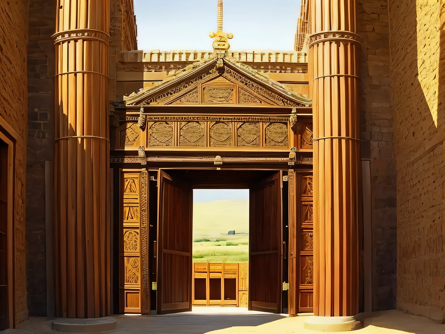 heavy wooden gate, in Biblical times