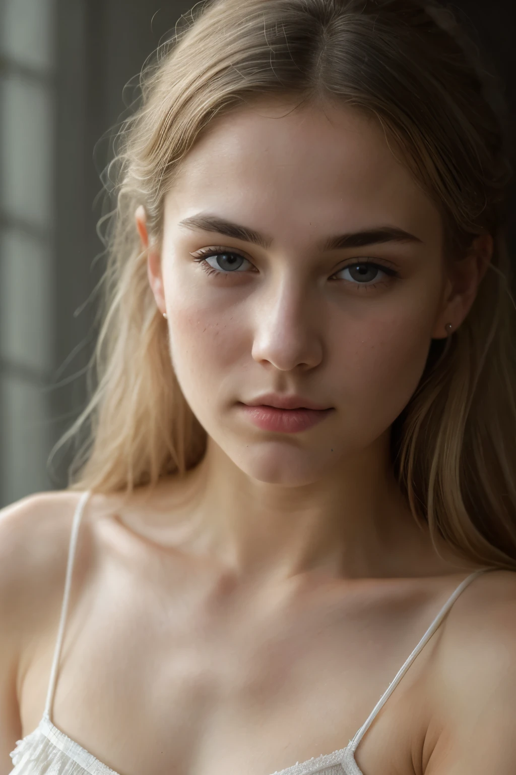 a beautiful 21 year old blonde woman, wearing a nurse cloth, (best quality,4k,8k,highres,masterpiece:1.2),ultra-detailed,(realistic,photorealistic,photo-realistic:1.37),beautiful detailed eyes,beautiful detailed lips,extremely detailed eyes and face,longeyelashes,detailed nursing uniform,studio lighting,warm color tones,soft lighting,natural lighting,elegant expression, photo portrait