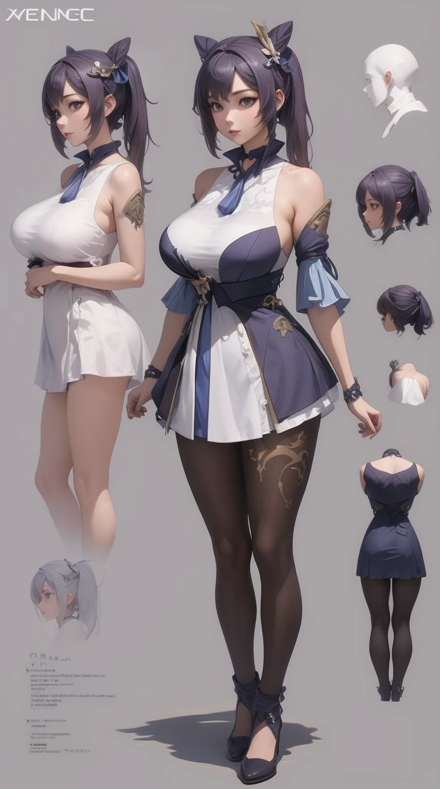 girl, solo, full body, from head to toe, standing, (Huge_Breasts:1.3), short skirt,

Character Design Sheet, character reference sheet, character turn around,

Keqing_a