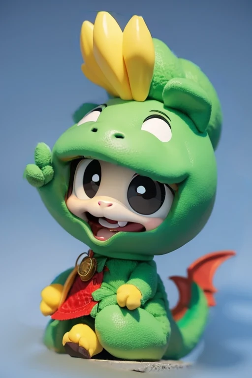 red,cute clothes,dragon,Cartoon